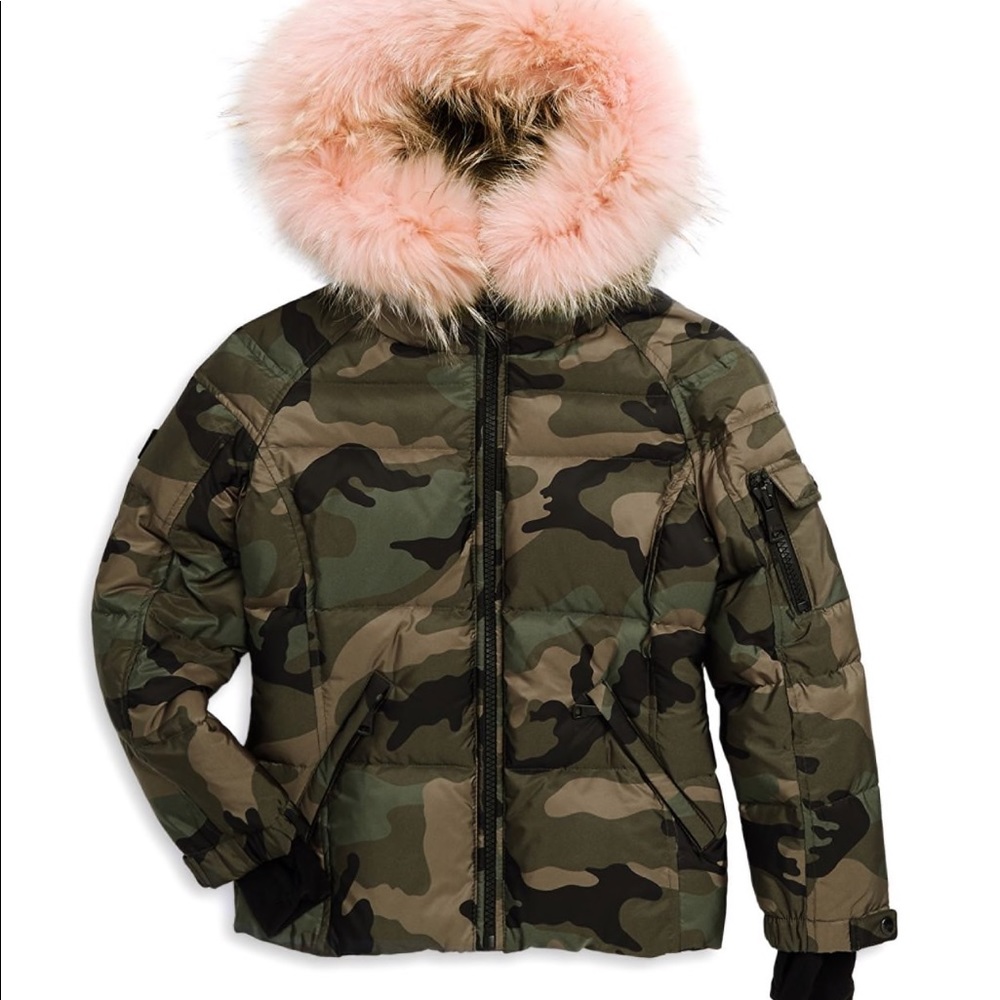 Sam girls camo down jacket